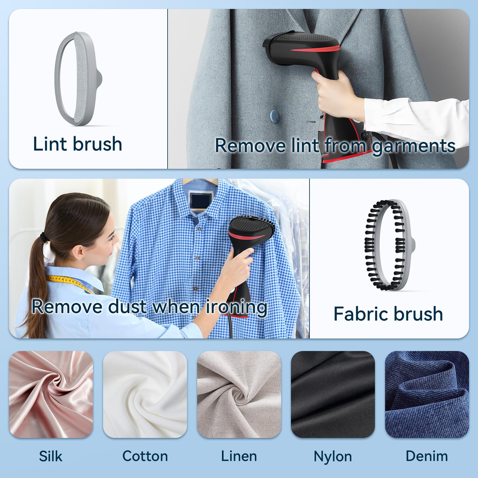 Looptop Garment Steamer - 15s Fast Heat-up Portable Steamer (Black)