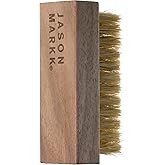 Jason Markk Premium Shoe Cleaning Brush - Handcrafted Walnut Wood Handle - Soft Hog Bristles - Use Wet or Dry - Effectively C