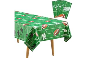 DECORLIFE 3 Pack Football Tablecloths Plastic, 108 x 54 Inch Super Bowl Tablecloths, Super Bowl Party Decorations 2024