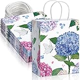 Chiisong 24 Pcs Floral Gift Bags Watercolor Hydrangea Paper Gift Bags with Handles Summer Party Favor Bag for Wedding Birthday Baby Shower