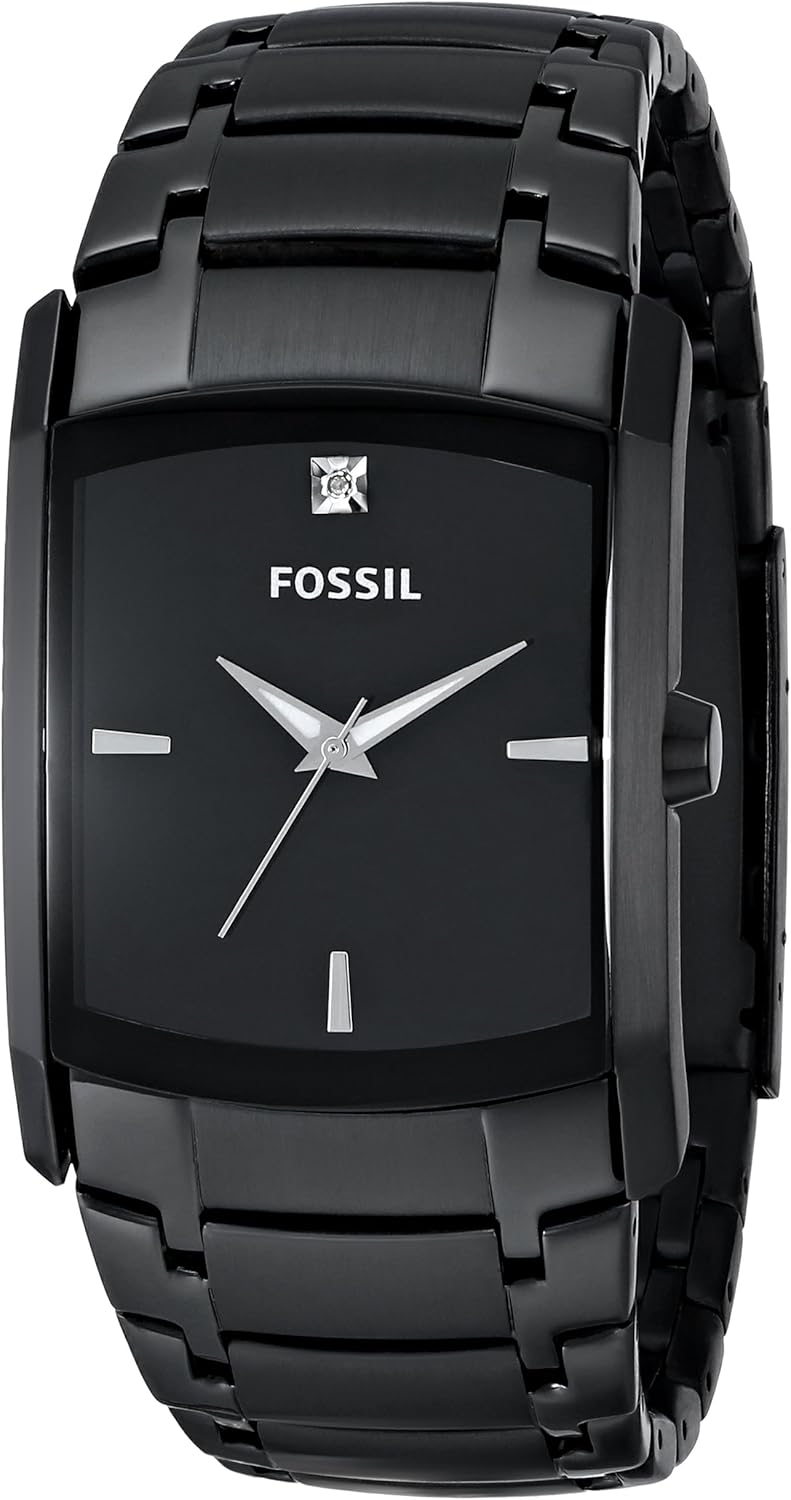 Fossil Men 's FS4159 negro pulsera de acero inoxidable Dial de reloj