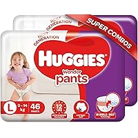 Huggies Wonder Pants, Large Size Diapers Combo Pack of 2, 46 Counts Per Pack, 92 Counts
