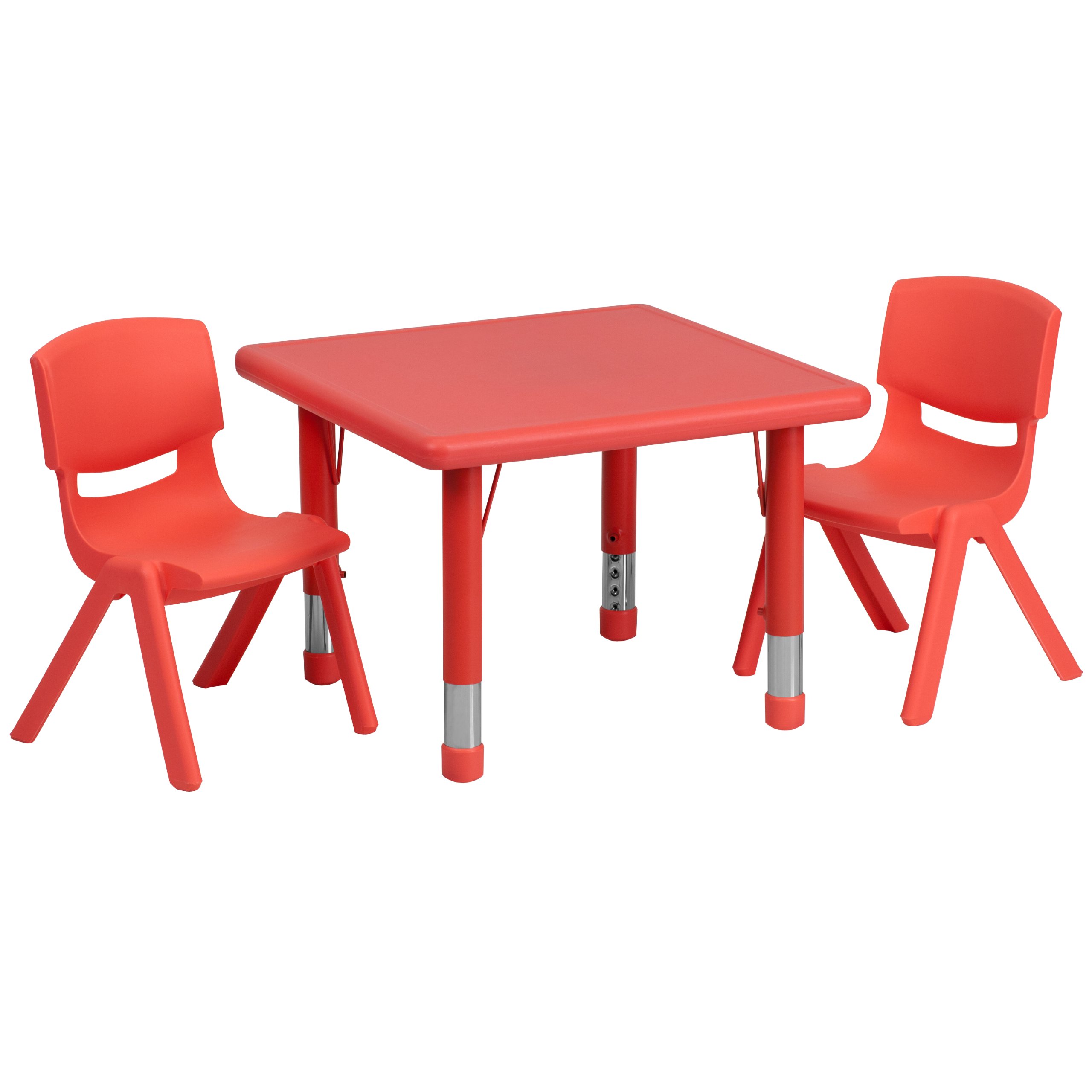 Flash Set with 2 Chairs Plastic color Red.