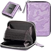 EcoVision Credit Card Holder RFID Card Case Wallet, Small Accordion Zipper Card Case Holder, Card Organizer Case for Women Men