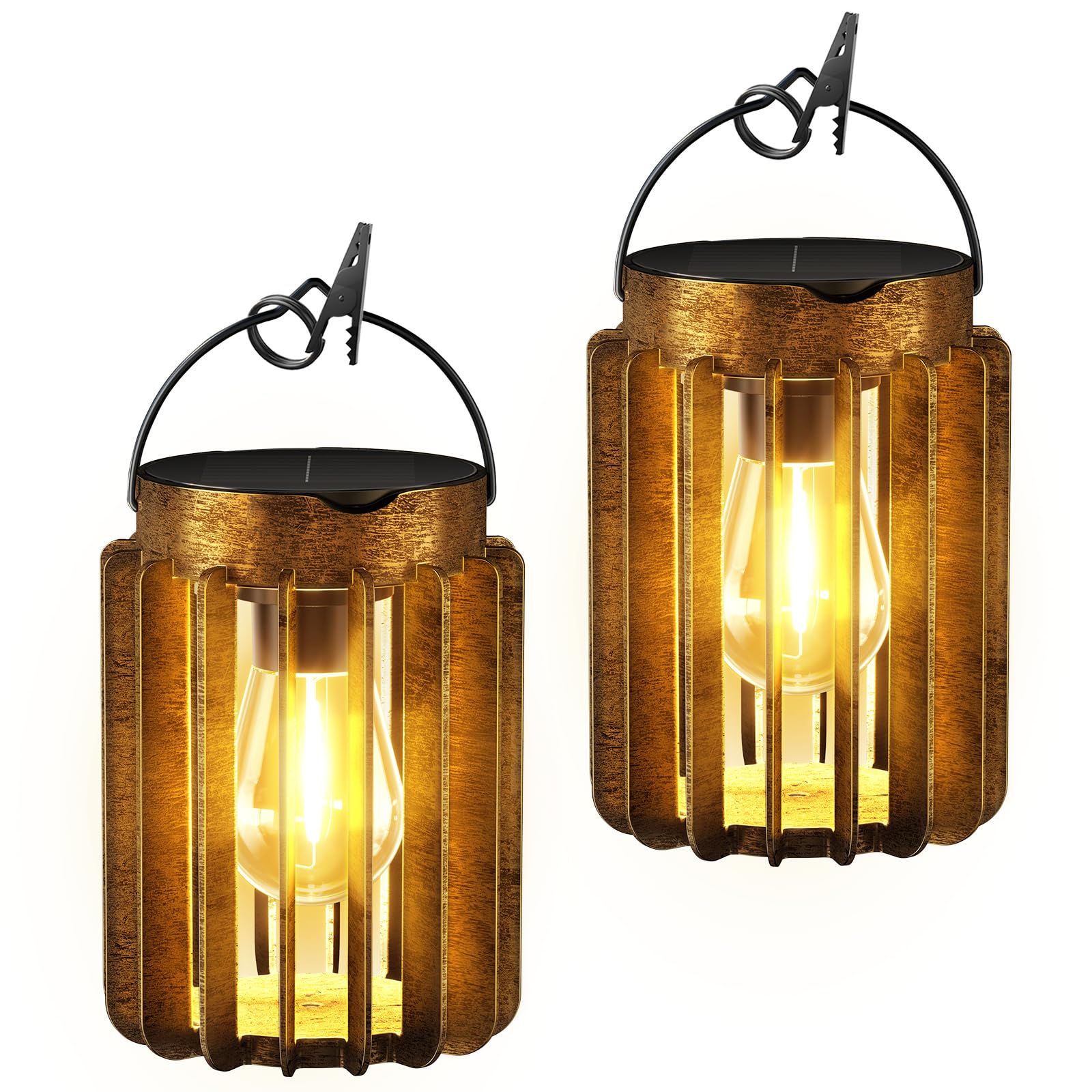 Photo 1 of Ahaorigin Solar Lanterns Outdoor Waterproof, Brighter Up to 12 Hrs Outdoor Hanging Solar Lights, Outside Hanging Lanterns for Garden Porch Patio Yard Decor, Gifts for Women Mom Father 2 Pack