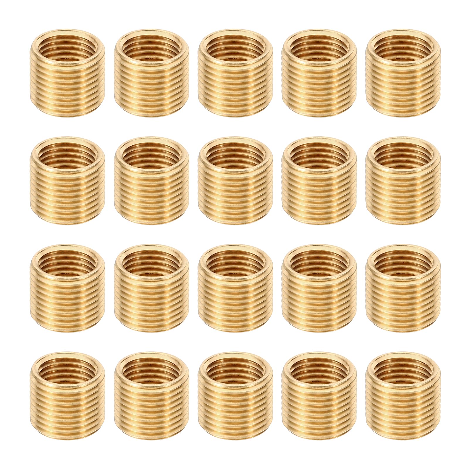 PATIKIL M12xM10x10mm Thread Reducing Nuts Insert, 20 Pcs Male to Female Fine Thread Adapter Repair Insert Pipe Fitting Screw Sleeve Reducer for Pendant Light — image 1