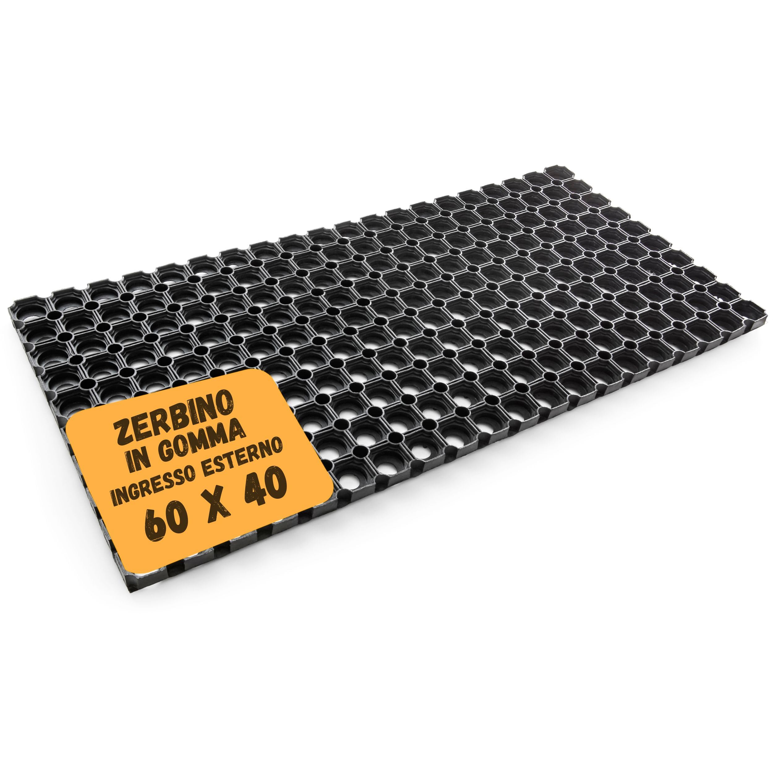 Jimmy Gum 8054144380117 Zerbino Universal Rubber Doormat, Black, 60 x 40cm