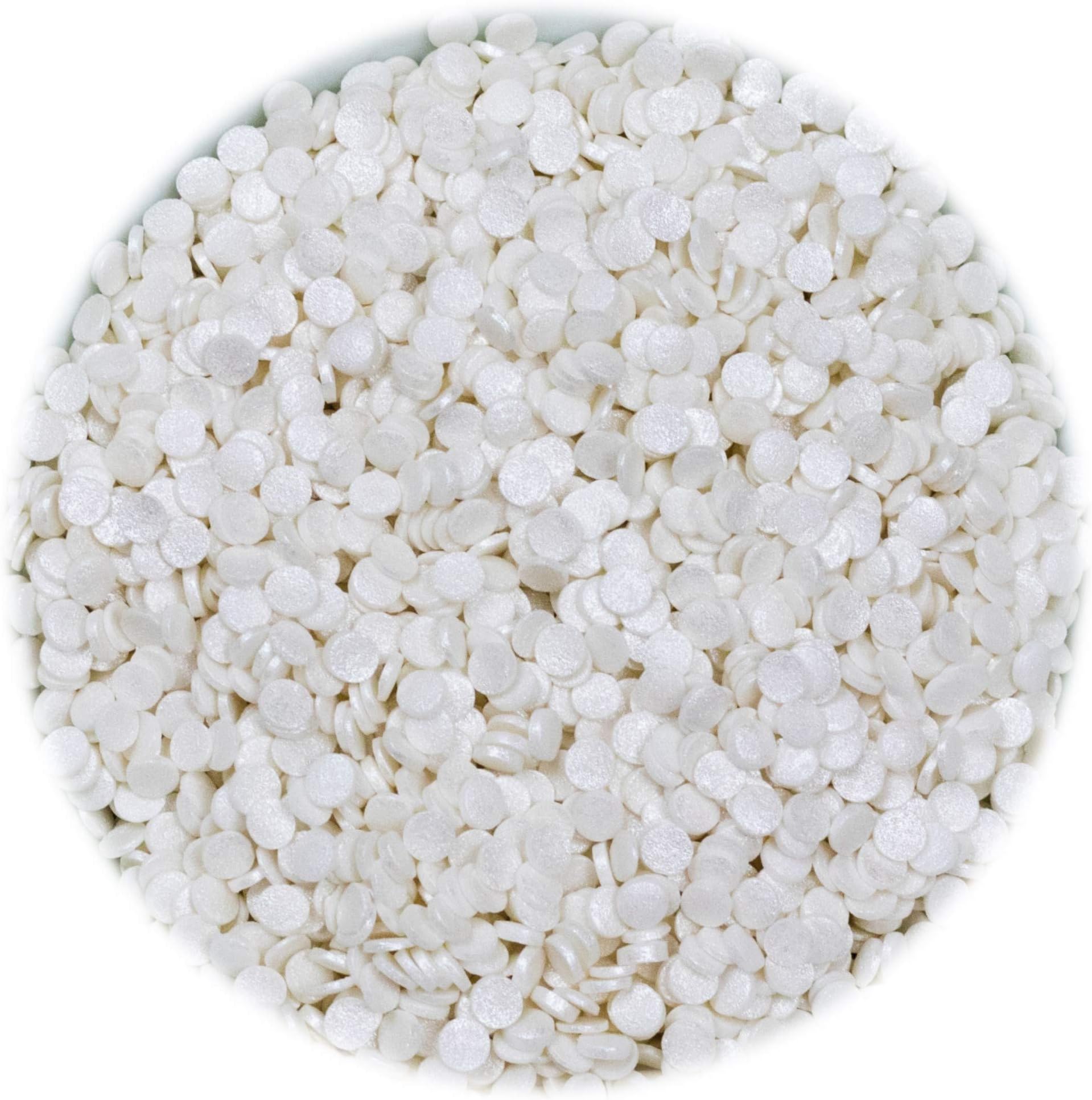 White Glimmer Confetti (funfetti) Cupcake / Cake Decorations Sprinkles (25g)