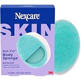 Nexcare BUF-PUF Body Sponge, Exfoliating, 1 Sponge | Dermatology-Tested for Gentleness, Cleanses Skin of Dirt, and Excess Oil, Reusable