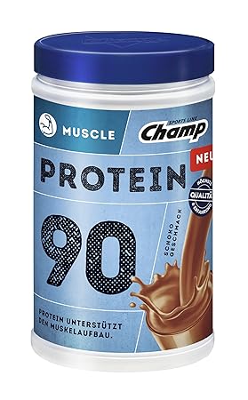 Champ Muscle Protein 90 Eiweißshake (390 g) – Protein Shake mit Schoko-Geschmack – Eiweißpulver mit 36 g Protein pro Portion 