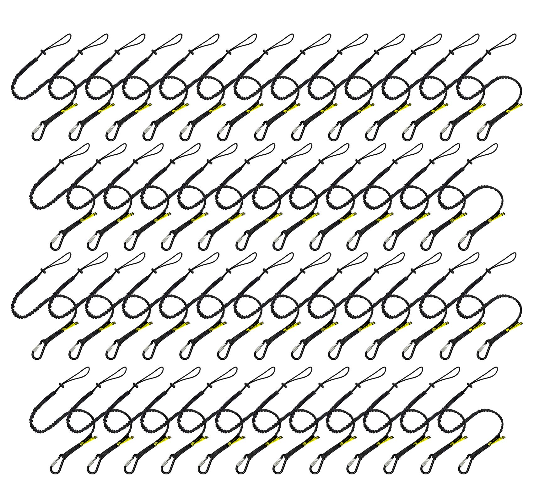 BearTOOLS Tool Lanyard with Single Carabiner and Adjustable Loop End, Standard Length, Maximum Weight Limit 8KG / 17.6lb, Aluminum Screw Lock Carabiner with Shock Cord Stopper, 0925S (5 Pack)