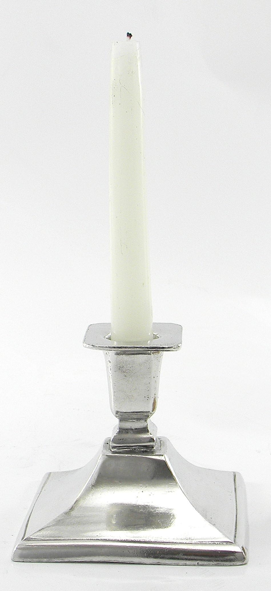 Candlestick candle holder in silver pewter. chandelier made in Italy. gift Cavagnini