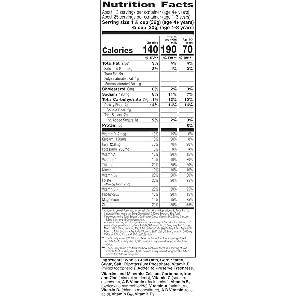 CHEERIOS, HEART HEALTHY GLUTEN FREE BREAKFAST CEREAL, FAMILY SIZE, 18 OZ