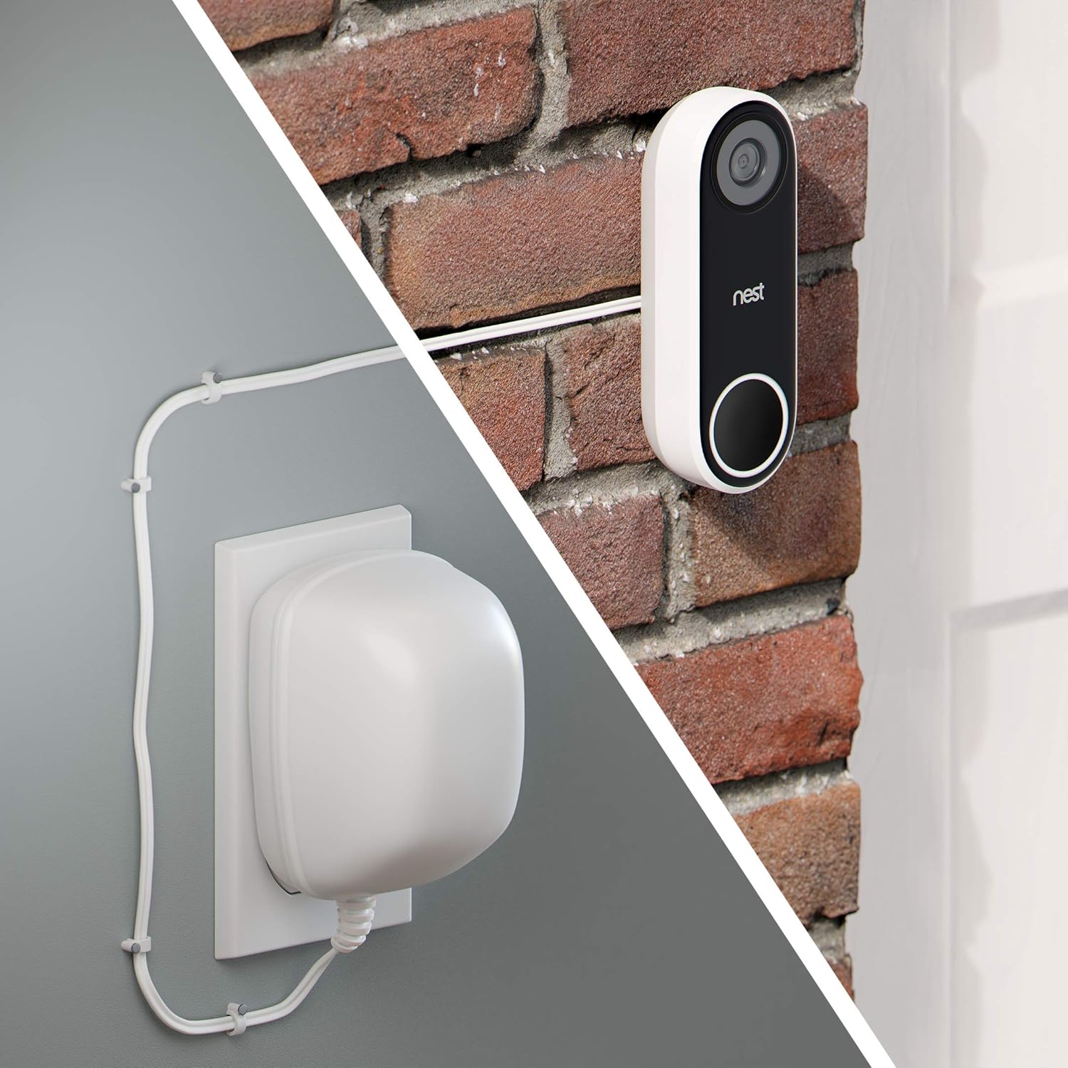 Fyve 24 Volt Transformer, C Wire Adapter, Compatible with Nest Honeywell Ecobee Sensi Thermostats, Doorbell Transformer for All Versions of Ring Nest Hello Skybell, Extra Long 25' Cable: Home Improvement