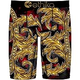 Ethika Men’s Boxer Brief, Knee Length, 4-Way Stretch Performance Underwear with Graphic Prints - Solid Luxe