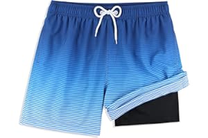 MILANKERR 5.5 inch Mens Swim Trunks with Compression Liner,Mens Bathing Suit Quick Dry Stretch Swimming Trunks