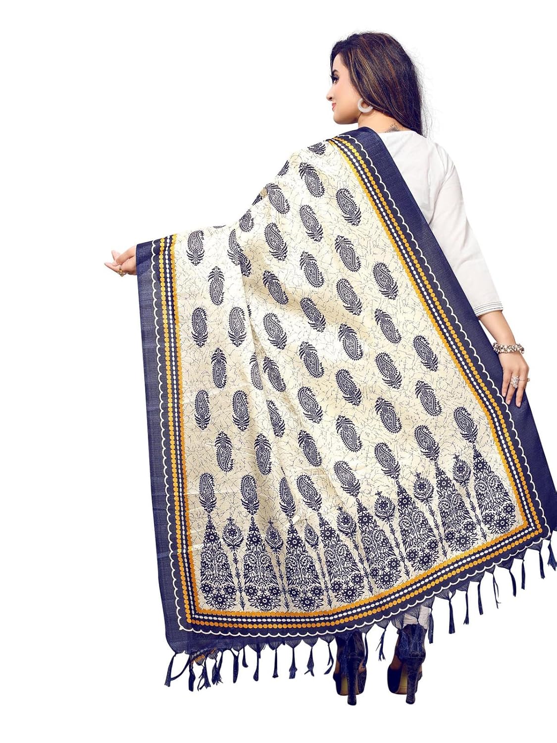 kanchnar women's bhagalpuri silk floral printed dupatta