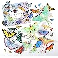 LET'S RESIN Realistic Paper Butterfly Moth,46 Pcs Double-Sided Faux Butterfly,Vintage Floral Decoration,Epoxy Resin Supplies/ Accessories for Resin Art,Crafts,Molds