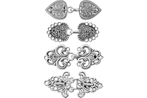 AXEN 4-Piece Vintage Sweater Swirl Cape Cloak Clips for Dress Retro Cardigan Shawl Collar Clasp Dress Shirt Button Clip for Girl Women