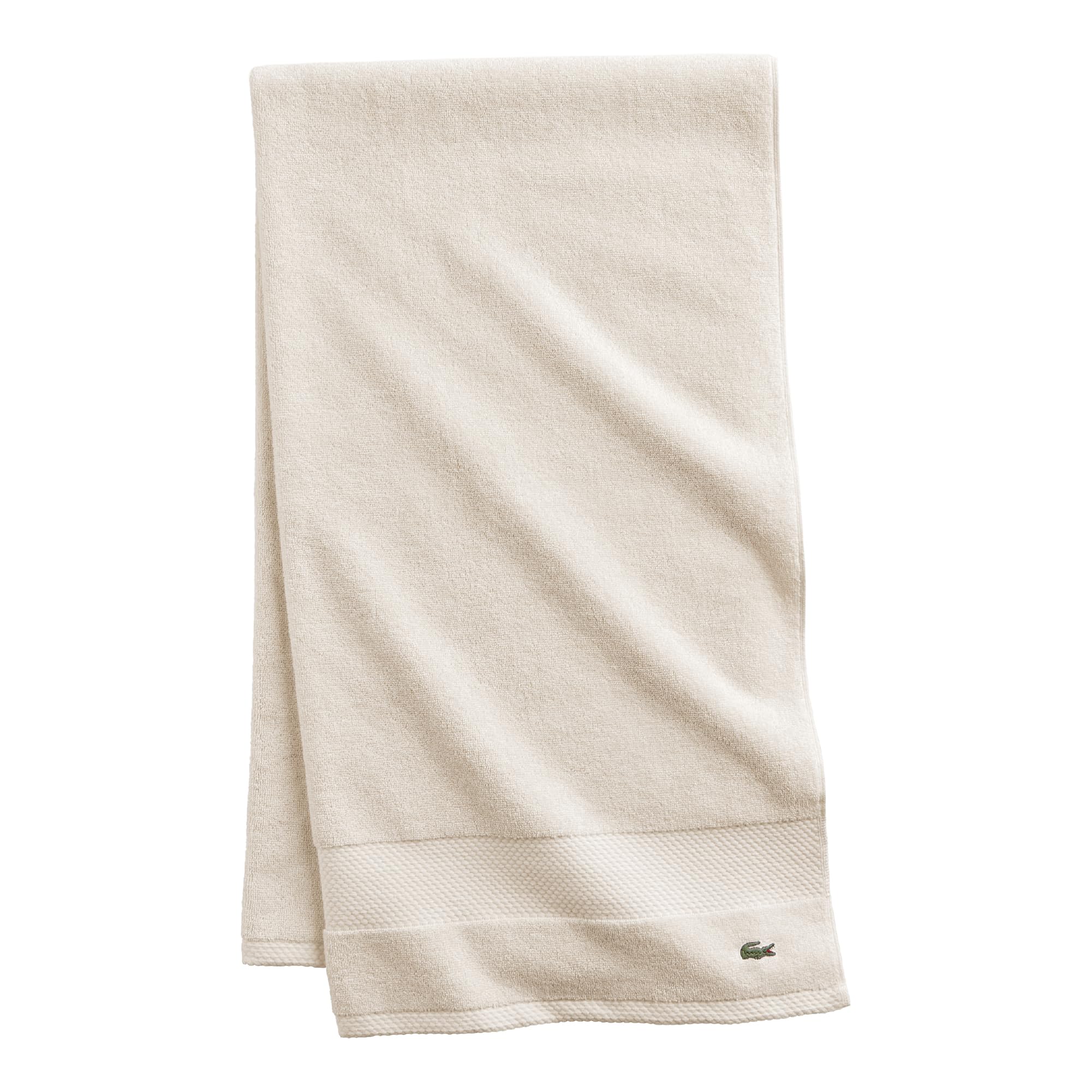 Photo 1 of Lacoste Heritage 100% Supima Cotton Bath Towel, Chalk, 30" x 54" – Highly Absorbent & Quick Drying, Premium Super Soft Bath Towel, Bathroom Essential, Gift for All Occasions, Machine Washable