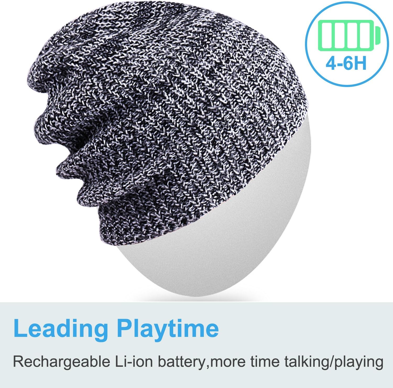 Qshell Bluetooth Beanie Hat, Winter Warm Soft Trendy Cap with Wireless Headphone Headset Earphone Stereo Speaker Mic Hands Free for Lifestyle Outdoor Sport,Compatible with iPhone Android - Gray: Electronics