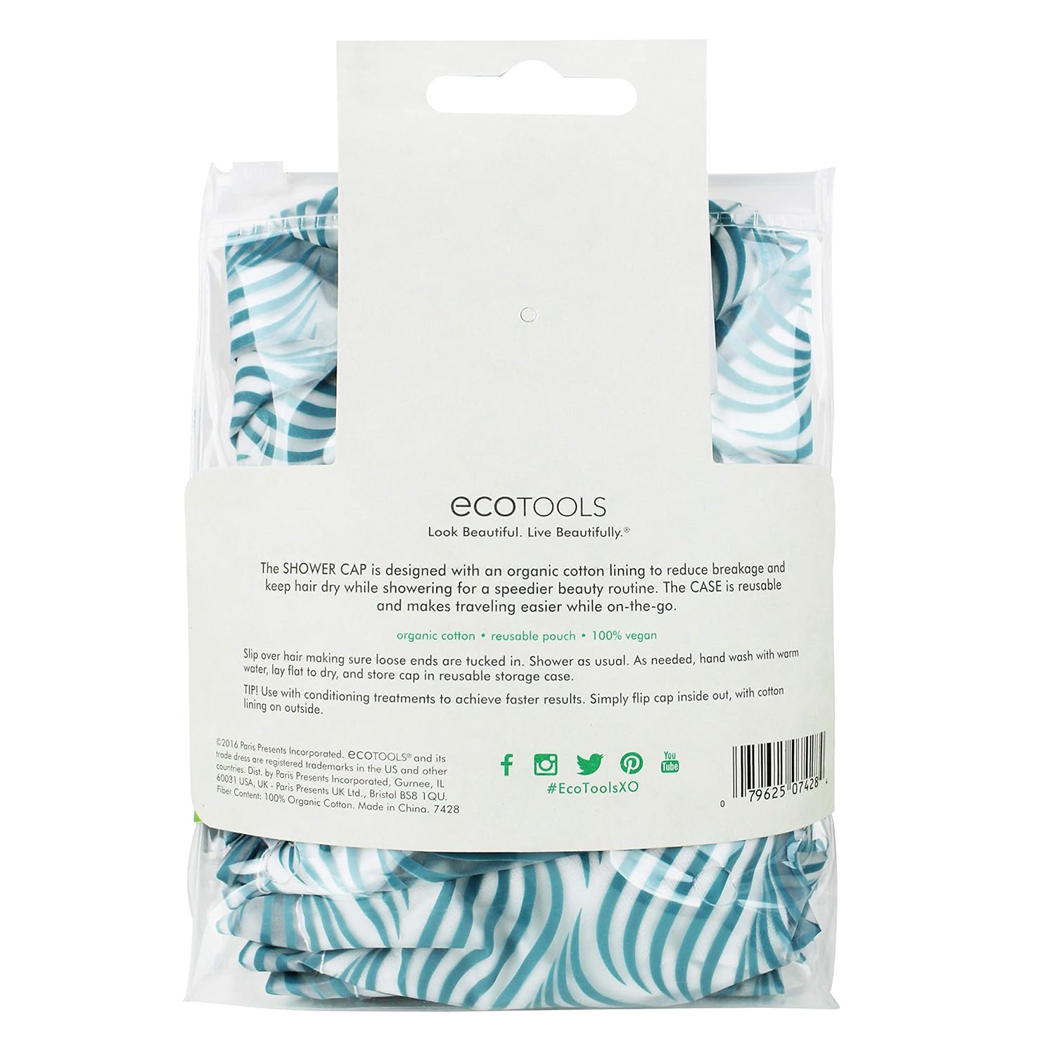 EcoTools Cruelty Free and Eco Friendly Shower Cap and Storage Case, Made with Recycled and Sustainable Materials : Hair And Scalp Treatments : Beauty