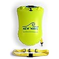 New Wave Swim Buoy for Open Water Swimmers and Triathletes - Light and Visible Float for Safe Training and Racing - High Visiblity Fluo Green