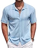 COOFANDY Men Old Money Knit Polo Shirt Short Sleeve