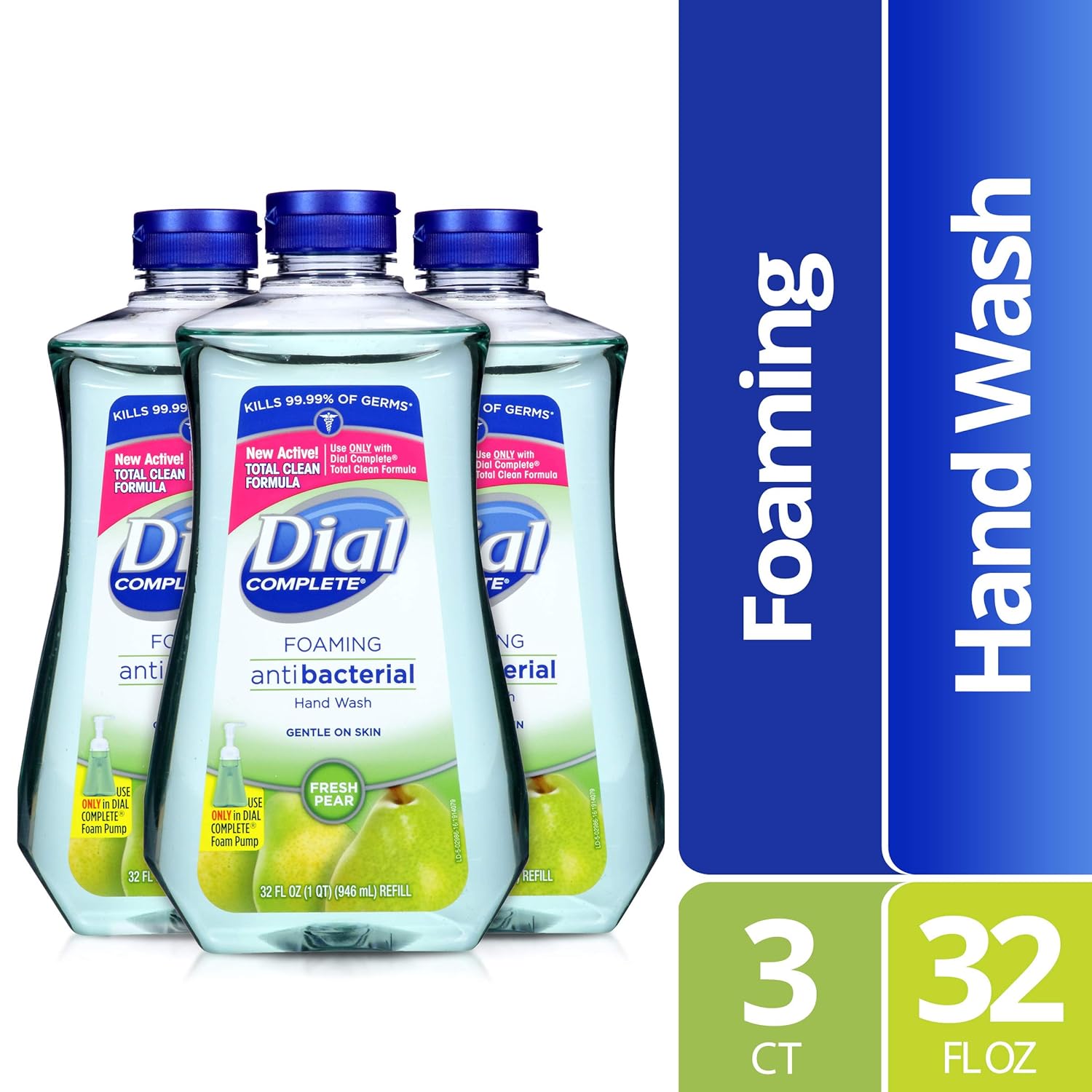 Dial Complete Antibacterial Foaming Hand Soap Refill, Fresh Pear, 32