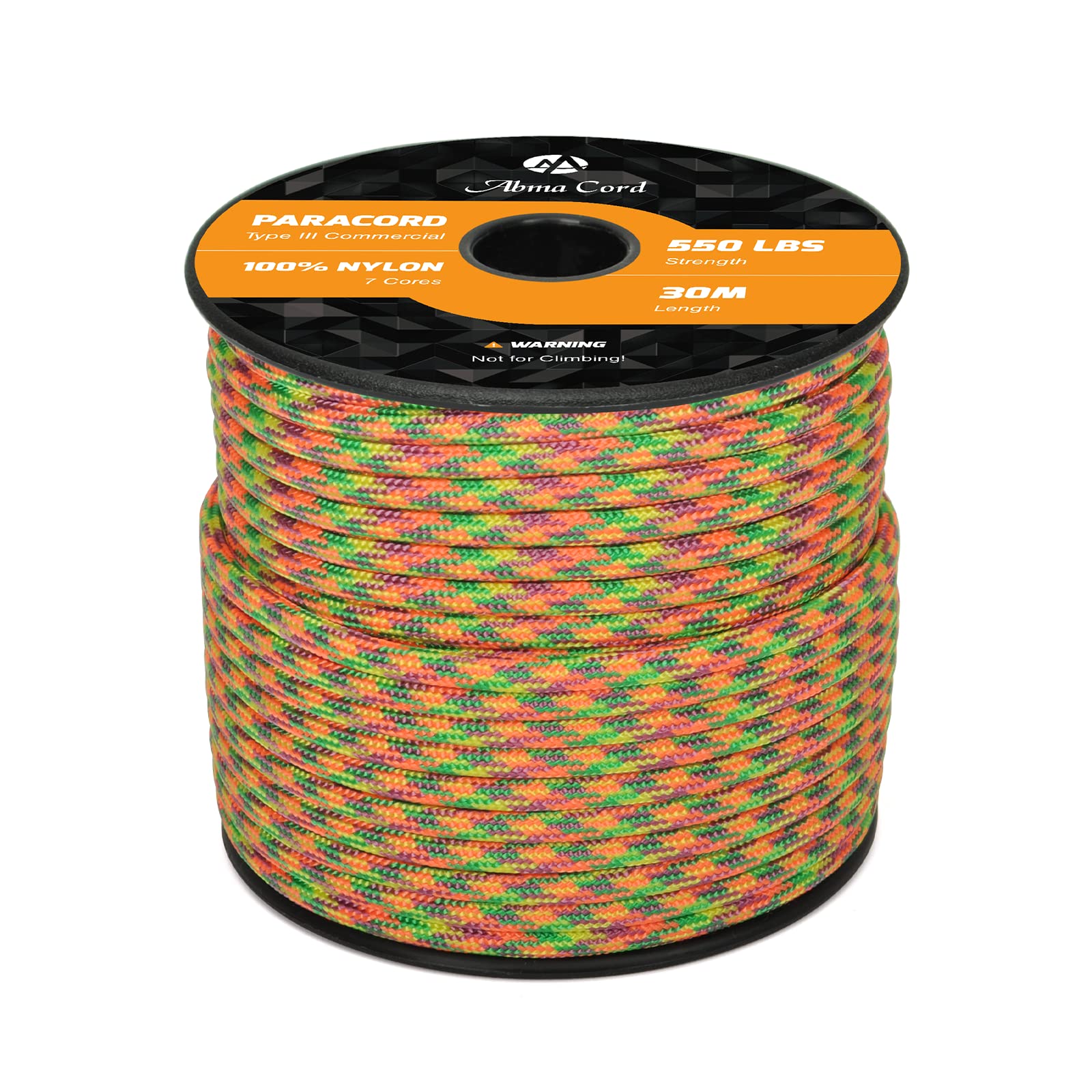 Abma Cord Paracord 550 4mm Nylon Rope Type III 7 Strands Parachute Cord - Max. 250kg (550lbs)
