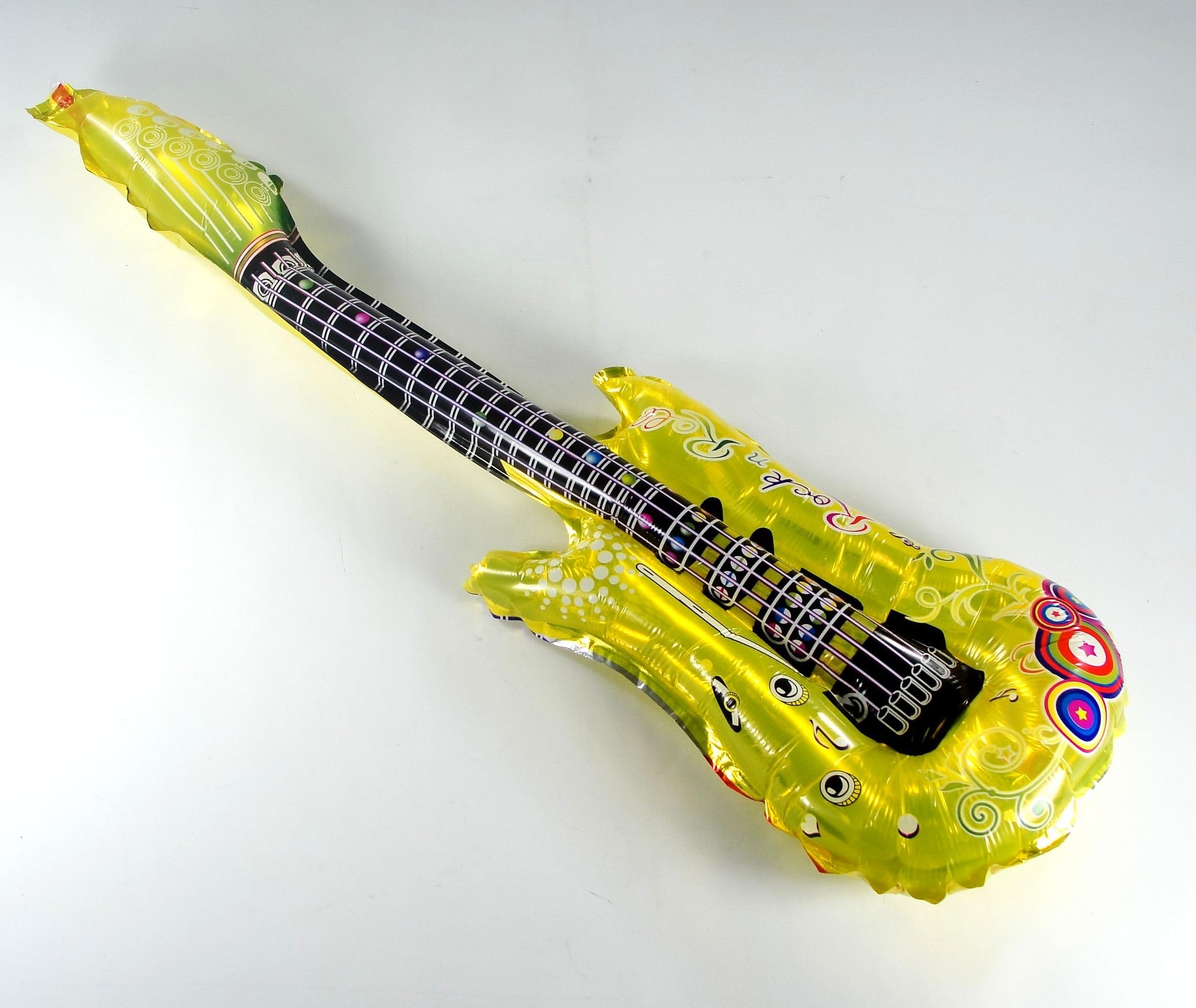 12 Inflatable Air Guitars 76cm (3 Assorted Colours)