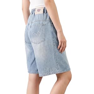 Rolanko Girls Denim Shorts Wide Leg Jean Short Knee Length Baggy Jorts Y2k for Kids School Daily Holiday Streerwear Age 7-14