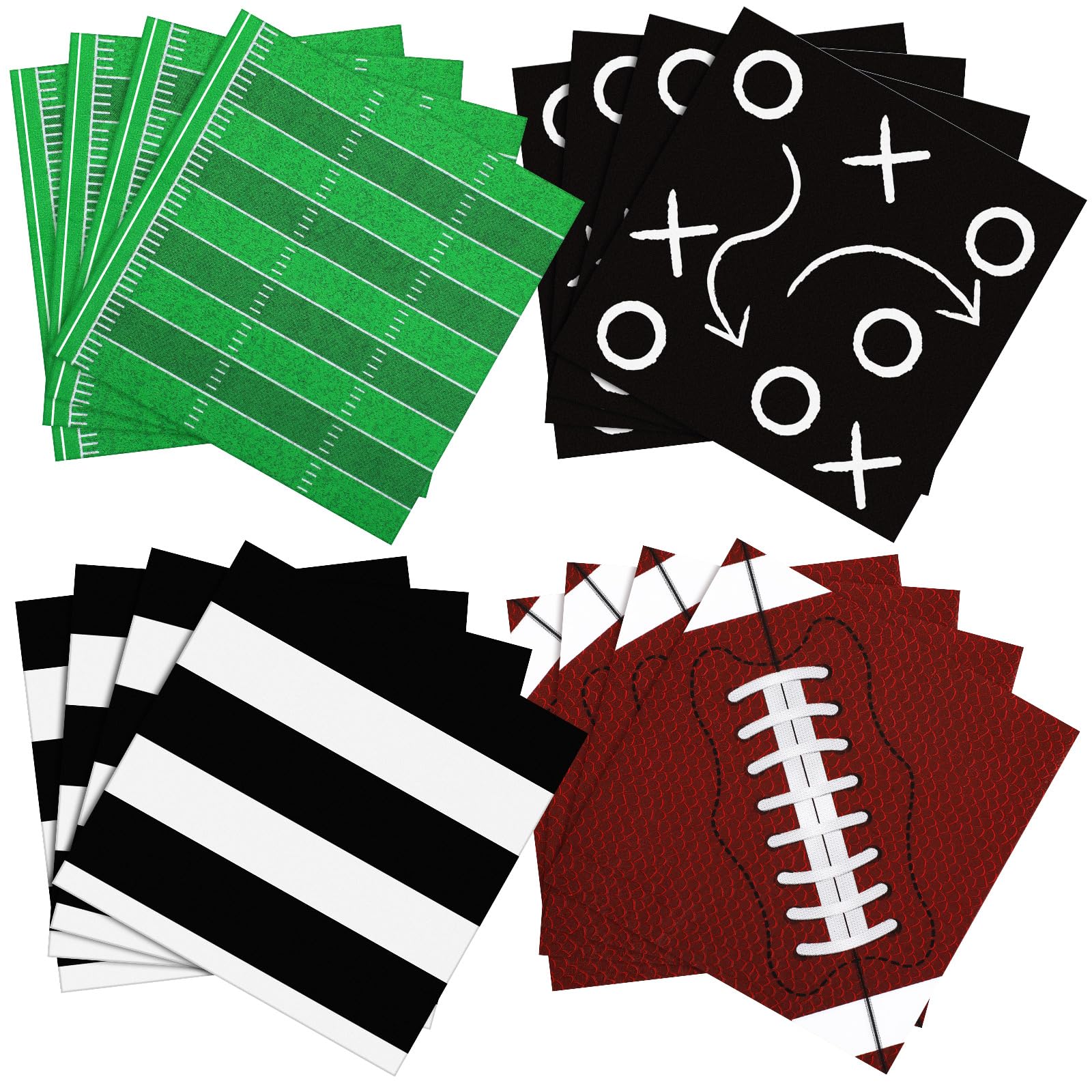 Photo 1 of Fullhawl 100 Pcs Football Themed Party Decorations Football Napkins Disposable 4 Designs Sports Party Supplies for Sports Game Events Supplies Birthday Tailgate Decorations