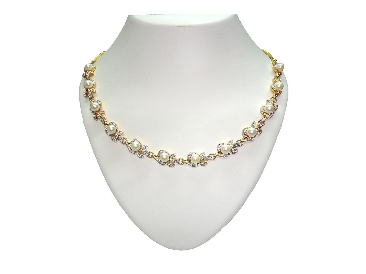 sempre of london white pearl sleek neckalce set for women