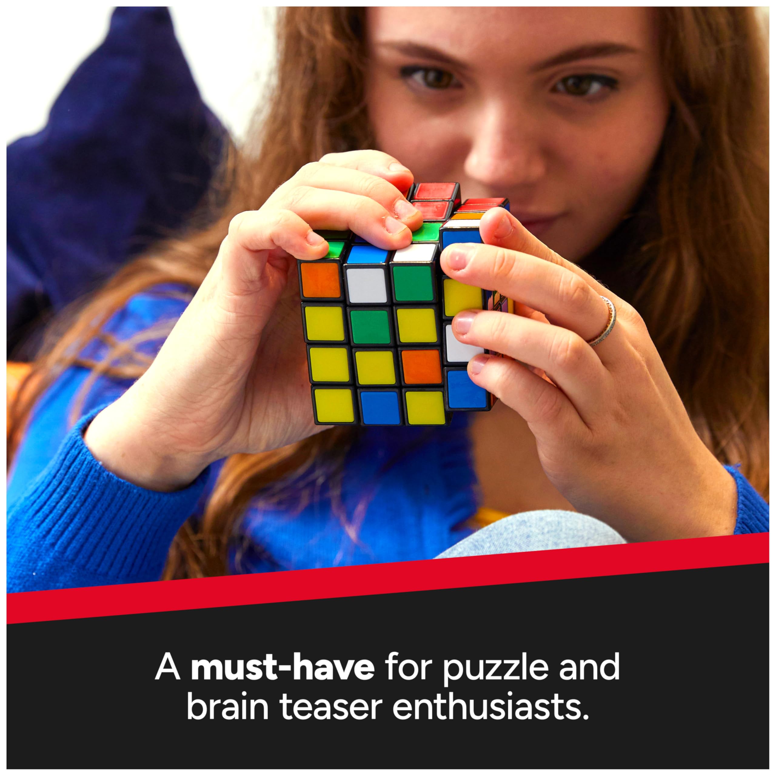Rubik’s Cube, The Official 4x4 Rubik's Cube, Problem-Solving Brain Teaser, Classic Color-Matching Puzzle, Fidget Toy, Sensory Puzzle for Adults, Teens, Kids, Stocking Stuffers for Ages 8 & Up