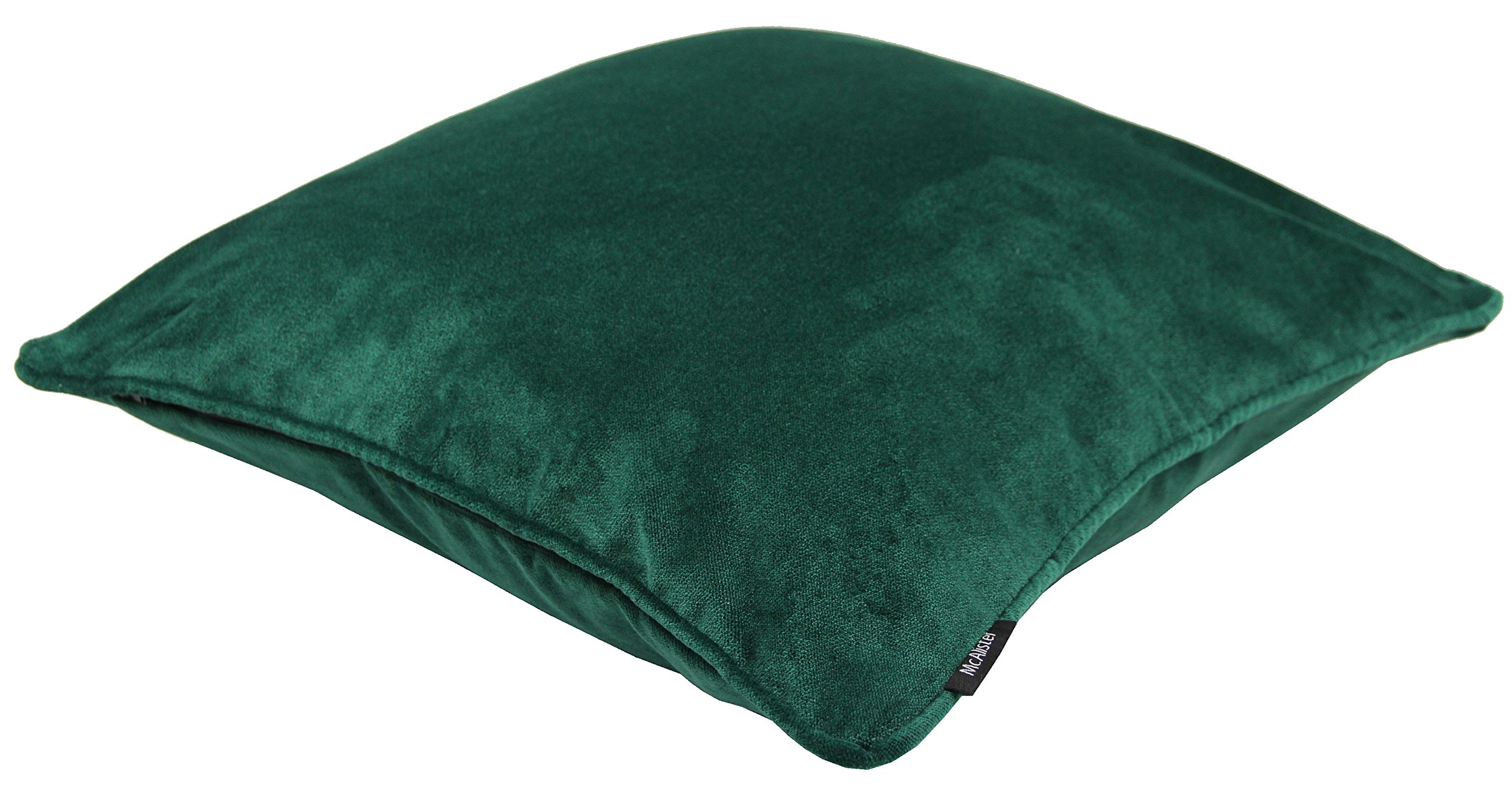 McAlister Textiles Matt Velvet Piped Cushion Covers - Emerald Green 49x49 Cm - 19x19 Inches - Plush Decorative Throw Pillows Machine Washable & Fade Resistant
