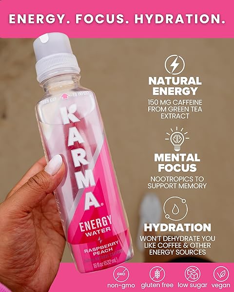 KARMA ENERGY DRINK Â€“ 12 PACK, BLUEBERRY WATERMELON CAFFEINATED WATER WITH COGNIZIN® NOOTROPICS, VITAMINS & IMMUNE SUPPORT, LOW CALORIE