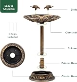 GardenKraft Bird Bath with Built-In Planter Bronze Clam Shell 66x39 cm view 5