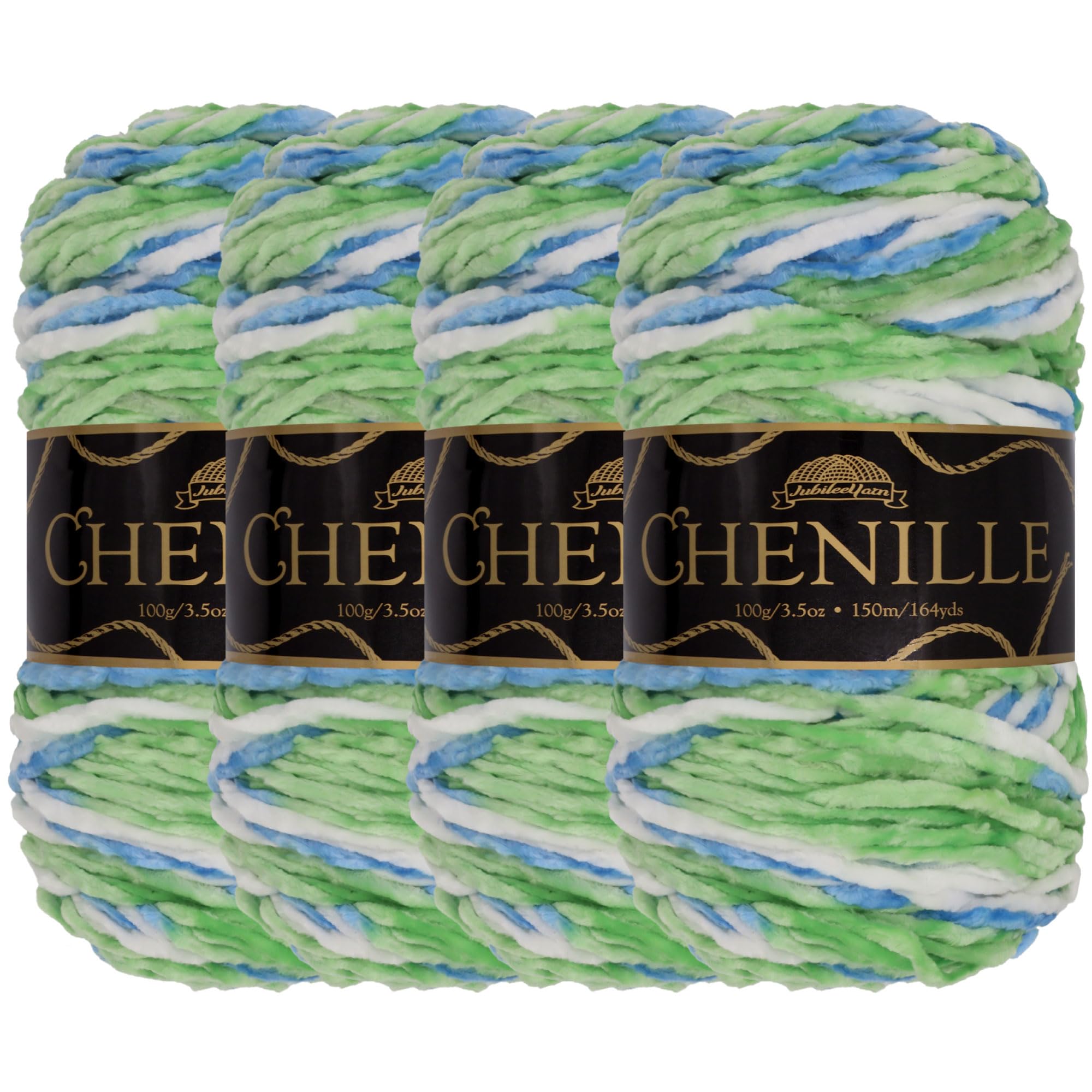 JubileeYarn Chenille Yarn - Worsted Weight - 100g/Skein - Annwn - 4 Skeins