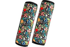 2 Pack VegaPunkLab Seat Straps Shoulder Pads for Kids - Seat Belt Cover Pad, Strap Wrap Cover for Bogg Bag, Perfect for Car Booster Seats, Strollers, High Chair, Backpacks, and More, Wild Flower