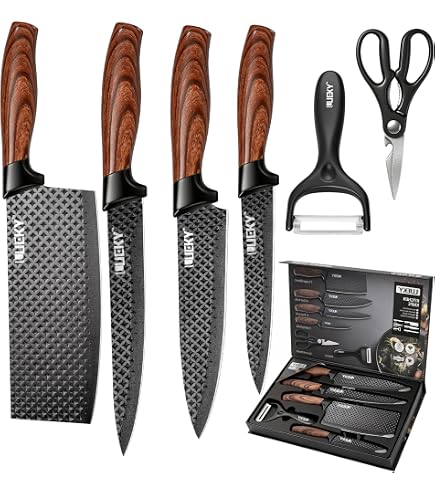 Amazon.com: JunJing Kitchen Knife Set 6 Piece, Multi Color Cartoon