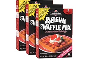 Classique Fare Belgian Waffle Mix - Makes Light and Crisp Waffles, Pancakes, Muffins & Crepes - Works with Waffle Maker - Fas