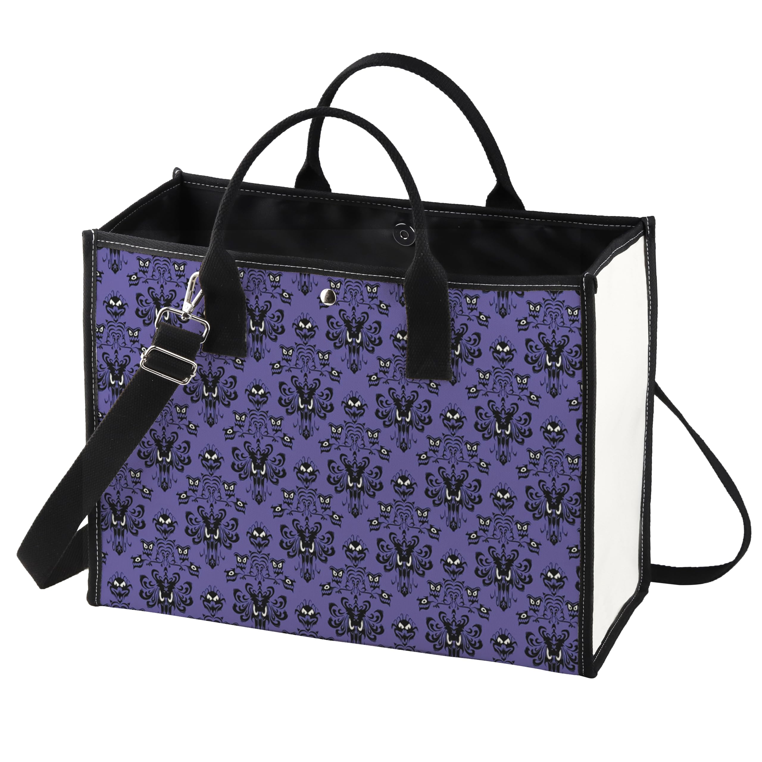 LEVLO Haunted Horror Makeup Bag - Spooky Purple Mansion Gift - Zipper Pouch Bag - Horror Ghost Merch