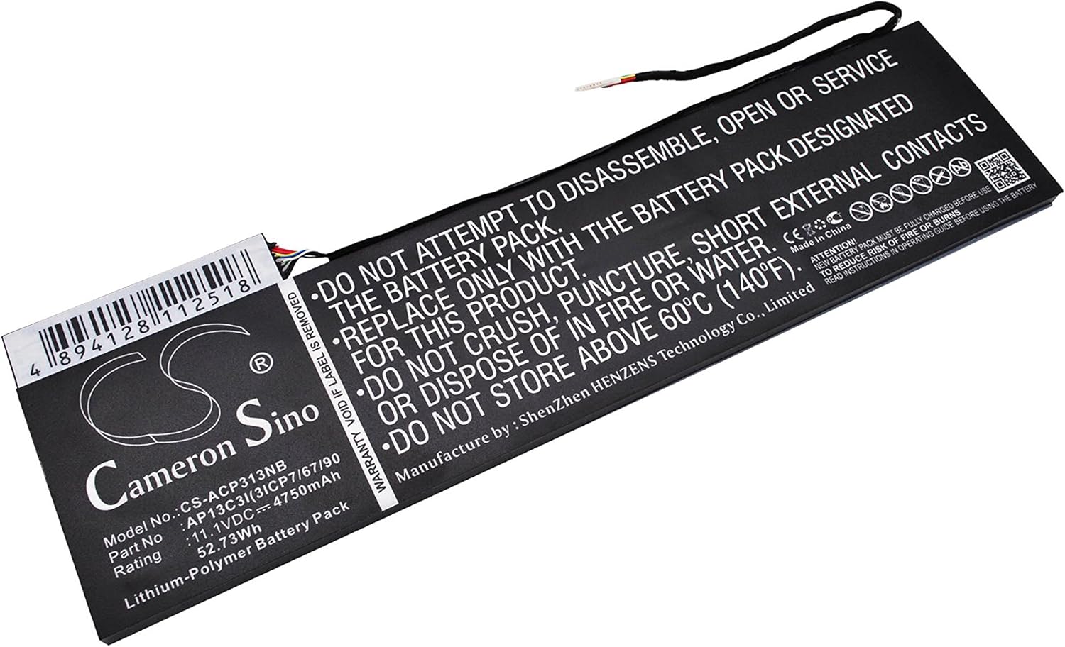 Rechargeable Battery for Acer Aspire P3-131, Aspire P3-131-4602, Aspire P3-131-4833 Replacement for Acer AP13C3I, AP13C3I(3ICP7/67/90