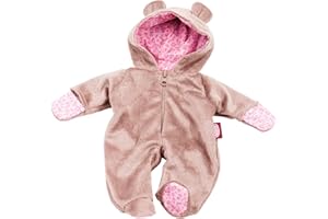GÖTZ Gotz One Piece Teddy Costume Pajama Sleeper with Padded Feet, Paws and Hood with Ears for 12-13" Baby Dolls