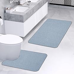 Bosap Bathroom Rugs Set 2 Pieces,Thin Bathroom