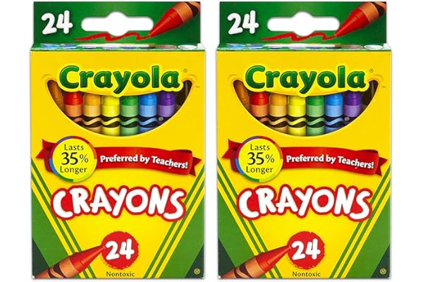 Crayola 24 Count Box of Crayons Non-Toxic Color Coloring School Supplies (2 Packs)