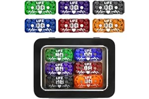 FIGURESLAB 6Pcs MTG Life Counter Double Digits with Metal Box, Health Tracker Life Counter for Collectible Card Games, Compatible with D&D RPG CCG TCG Tabletop Board Games Magic Card Games Accessories