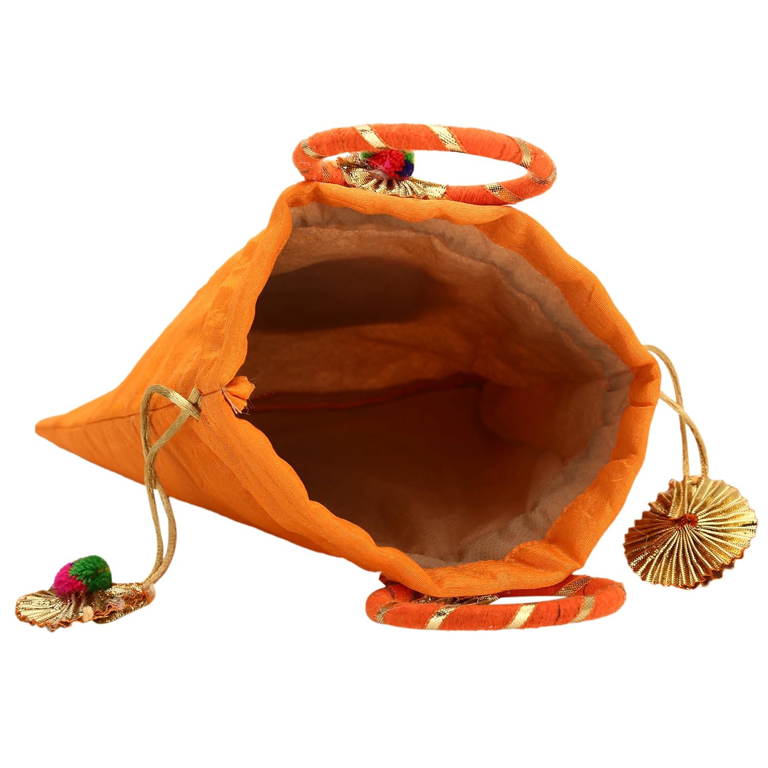 inner beats women's potli bag, silk, gota embroidered, rajasthani style