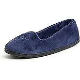 Dearfoams Women's Rebecca Soft Memory Foam Lightweight House Shoes Cozy Loafer with Warm Lining and Wide Widths Slipper